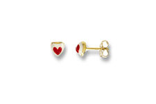 Picture of 10K Yellow - Dual Color Mini Heart Earrings With Butterflies ORBT09/E