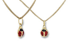 Picture of 10K Yellow - Small Lady Bug Charm 7mm (Red & Black)