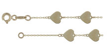 Picture of 10K Yellow - 7mm Heart Station Charm Bracelet 2275YB (Length 7.5")