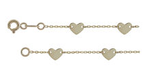 Picture of 10K Yellow - 5mm Heart Charm Bracelet 2275YB (Length 7.5")