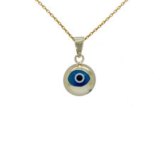 Picture of 14K Yellow - Small Round Evil Eye Charm KP0008 (Size 9mm)