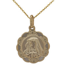 Picture of Hollow Madonna Medal With Flower Pattern