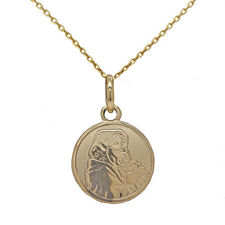 Image de 18K Jaune - 12mm Medaille Madonne Rond #20411