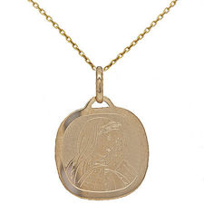Image de 18K Jaune - 15mm Medaille Madonne Forme Coussin #12385 
