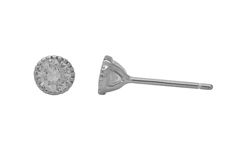 Picture of Silver 925 - Round Bezel Milgrain Zircon Stud Earring