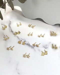 Image de 10 Karat - Boucle D'Oreille Bébé Visée Avec Zircon 