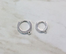 Picture of Silver 925 - 10mm Huggies With Ring Connector #ED89