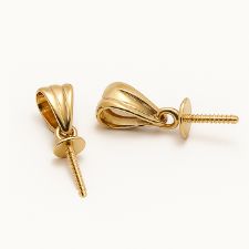 Image de 14K Jaune - Bélière pour perle avec coupole 3mm #104326