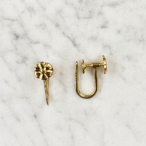 Image de Fil d'oreille à extrémité plate et dos français A-4319 - Système pour oreilles non-percées