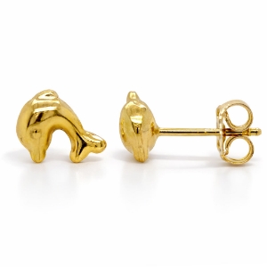 Image de 10K Jaune - Petite Boucles Dauphin Avec Papillons ORBT03 (5mm)