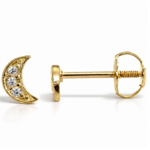 Image de Mini Boucles d'oreilles Lune (5mm) RK#07 visées