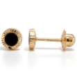 Picture of 14K Yellow - 5mm Mini Black Onyx Baby Stud Earrings (M2918) screwbacks  